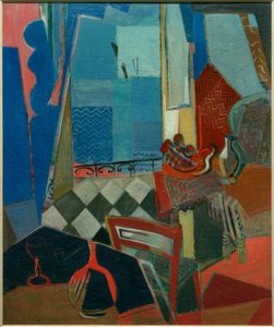 Window View with Pipe, Glass, and Tiled Floor by Oskar Moll